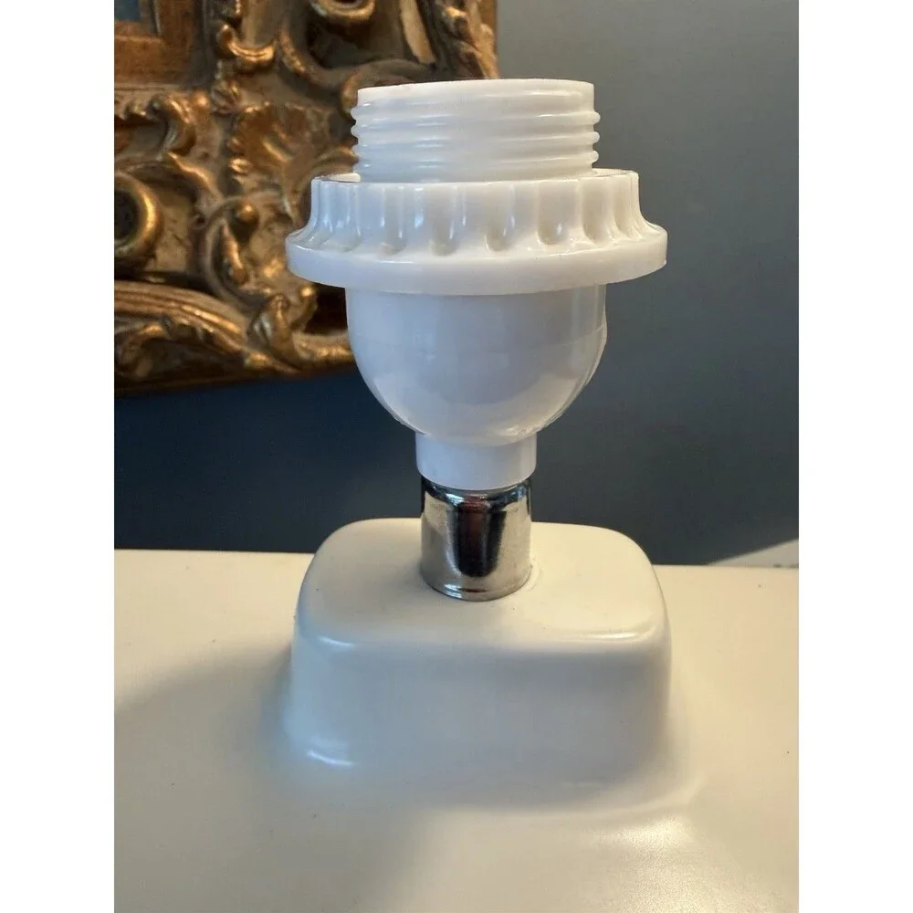 Vintage Table Lamp White Square Minimalist Modern Design Decor Light Works IKEA